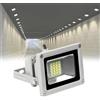 QICBYING Proiettore A LED - Lampada Da Giardino, Lampada Da Parete Impermeabile IP65, Proiettore Di Sicurezza AC85-265V, Per Insegne Pubblicitarie Da Garage E Cortile Esterni(White light,10W(AC85-265v))