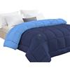 Tata Home Trapunta Invernale Tinta Unita Double Face Singola Imbottita 350 gr/mq Piumone Caldo Letto 1 piazza 180x260 cm Bicolore Avio Blu Mod. J