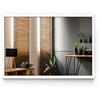 Tulup Specchio Temperato Glass Wall Industriale 80x60 cm Bagno Moderno Grand Cornice Bianca Soggiorno
