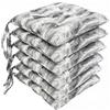 MENKËLL - Set 6 Cuscini Sedia da Cucina in Cotone - Cuscini Coprisedia Universali 40x40 cm - Cuscino 4 punti con Lacci di Fissaggio Imbottiti 100% Made in Italy (Piume Grigio, 40x40 Fantasia)