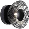 VR VETRINEINRETE Vetrineinrete® Applique a parete in stile industrial lampada da muro decorativa in metallo per camera da letto soggiorno attacco G9 (Nero)