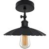 LEDSone Lampada da soffitto a forma ondulata stile base E27 regolabile vintage industriale nera da 180 gradi con lampadina