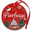 Corredino Neonato Pallina di Natale Personalizzata con Nome, Decorazione Natalizia 100% Italiana, Rosso, 8 cm (Rosso,Pierluigi)