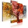 DekoArte 402 - Quadri moderni Stampa di Immagini Artistica Digitalizzata | Tela Decorativa Per Soggiorno o Stanza da letto | Stile Paesaggio Alberi quattro stagioni dell'Anno | 4 Pezzi 120 x 85 cm