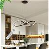 WJYCYN Lampada a sospensione dimmerabile 3Ring LED Nero Sala da pranzo Ciondolo Designs moderno Lampada da soggiorno Ø80cm 88W con telecomando Tavolo da pranzo Lampadario Altezza Cucina Camera da letto