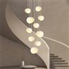 HYQJUNE Moderna Lampada A Sospensione E27 Ciottoli Scale Lampadario Da Soggiorno Luci Pendenti Sala Da Pranzo Alberghi Ingresso Polistirene Lampada Regolabile In Altezza Plafoniera(Neutral light,10-head)