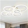 EFPD Moderna plafoniera LED dimmerabile con telecomando 6 anelli 72W 6400LM, per soggiorno, camera da letto, cucina, sala da pranzo, bianco, 3000-6500K