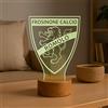Generico Lampada in Plexiglass con Base Nera Disegno Stemma del Frosinone Calcio e Nome Personalizzato Decor Night Light LED Luce Camera 7 Colori