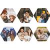 MEIERLE Sottobicchieri Personalizzati con Foto, Set di Sottobicchieri in Similpelle PVC, Sotto Bicchieri Personalizzati con Immagine e Testo, Regalo per Casa Cucina Bar (Esagonale, 6 Pezzi)