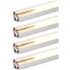 A2ZWORLD 8 Metri di Profilato Alluminio Per Striscia Led, Completo Di Copertura Tappi e Gancio, 4 Kit da 2 Metri Angolare 45° Bianco Interno 12.1mm (19X19mm Bianco)