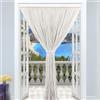IL BOTTEGONE Tenda Antimosche per Porta Finestra a Pannello con Telaio in PVC, 100 x 220, Moschiera con Corde a Pallini per Esterno Interno Fili a Caduta - (Bianco)