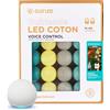 GuirLED - Ghirlanda luminosa con sfere in cotone LED USB, controllo vocale - Amazon Alexa & Google Assistant - Programmabile all'infinito - Adattatore CA 2xUSB incluso - 16 Sfere da 1,6m - Scandinavo
