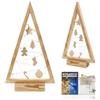 BOGATECO Albero di Natale in legno con illuminazione a LED 52 cm di altezza | Decorazione in legno inclusa | Decorazioni natalizie | 20 LED |