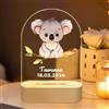 Generic Luce Notturna Bambini Personalizzata, Lampada Personalizzata con Nome per Bambina, Regalo Neonata Femmina Nascita Bimba, Compleanno Idea Regalo Battesimo Natale, Koala