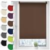 Sonello Tenda a rullo oscurante Klemmfix senza Forare 60cm x 130cm Marrone, tenda avvolgibile oscurante con morsetti e con catenella per finestre e porte, Blackout, opaco, Protezione Solare