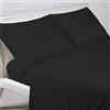 GC ARREDOCASA Set Lenzuola Letto Misura Francese - Nero - 100% Cotone Quadrifoglio - Un Completo Lenzuola Letto Matrimoniale Cotone Made in Italy (Mis. Francese/Queen Size)