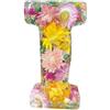 TQEBWUS Lampada notturna a forma di in resina - Lettere fatte a mano - Lettere in resina con fiori pressati, luce notturna in resina floreale, lampade a forma di lettera fatte a mano
