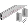 Gedotec Asta appendiabiti in argento opaco, 2000 mm, design con supporto in gomma, asta rettangolare per abiti, montaggio a parete, 30 x 12 mm, 1 set di tubi per armadio con materiale di fissaggio e 2