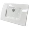 VR VETRINEINRETE Vetrineinrete® Faretto segnapassi con placca bianca da muro con sensore di movimento pir 1,3 watt per cassetta 503 luce fredda 6500k calda 3000k naturale 4000k (Luce Fredda 6500k)