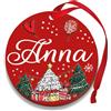 Corredino Neonato Pallina di Natale Personalizzata con Nome, Decorazione Natalizia 100% Italiana, Rosso, 10 cm (Rosso, Anna)