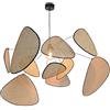 YBIOK Lampade a sospensione Lampadario a soffitto in arte europea in rattan, illuminazione della camera da letto in bambù fatta a mano, lampade a sospensione in vimini per l'arredamento del soggiorno,