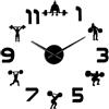 VCS Sollevamento Pesi Sala fitness Decorazione della parete Orologio da parete gigante fai da te Effetto specchio Powerlifting Orologio da parete grande senza cornice PALESTRA Orologio da parete-70CM