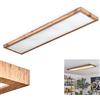 hofstein Lampada da soffitto a LED HOFSTEIN Salmi, pannello in metallo/plastica/MDF nero/effetto legno/bianco, lampada piatta dal design scandinavo moderno, altezza 6,5 cm, 36 watt, 2500 lumen, 3000 kelvin