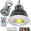 Planetitaly KIT SMART cromoterapia box doccia faretto RGB luce incasso IP65 24V lampada LED 12W centralina WiFi controllo vocale alimentatore RGBW 4000K luce naturale (Bianco, KIT 1 pz)