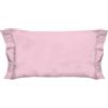 PENSIERI DELICATI Coppia di Federe 52x82 cm con Finitura a Due Volani in Tinta Unita, Realizzato 100% in Cotone, Made in Italy, Colore Rosa