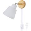 LZGS Go Swing Bands Lampada Da Parete Con Presa Per Interruttore Lampada Da Comodino Macaron Retrò Moderna Legno Moderne Lampada A Muro Orientabile E27 Luce Da Camera Da Letto Soggiorno (White Plug)