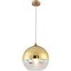 Euone_Clothes Lampadario a Sospensione con Sfera in vetro Semi Placcato, Lampada a Sospensione da Soffitto Moderna Semplice per Cucina Sala da pranzo Camera da letto (Oro, 25cm)