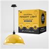 LEDSone Lampada a sospensione da soffitto in stile retrò vintage industriale con paralume a cupola nero da 40 cm, attacco E27 UK (Yellow)