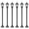 vidaXL 6X Lampioni da Giardino E27 Alluminio Bronzo Luce da Esterno Lanterna