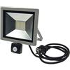 ChiliTec Lampada da esterno LED con rilevatore di movimento 30W 2960 lumen IP44 Cavo 1,5m con spina, grigio/nero
