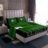 Loussiesd - Set di biancheria da letto sportivo per ragazzi con motivi di campo da calcio, pallone da calcio, 1 lenzuolo piano + 1 lenzuolo con angoli + 1 federa, misura singolo