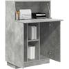 vidaXL Scrivania con Lo scaffale Grigio Cemento 71,5 x 31,5 x 106,5 cm, Scrivania per Ufficio Moderno, Design Compatto, Tavolo Resistente, mensole per Il Riposo, Stile Minimalista