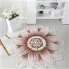 Morbuy Tappeto Soggiorno Soffice Morbido Tappeto a Forma di Fiore Antiscivolo Lavabile Tappeti Rotondo Moderni Interno Decorativo per Sedia Girevole Salotto Camera da Letto (100cm,Marrone)
