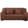 Surwin Copridivano Elasticizzato 1 2 3 4 Posti, Moda Stampa Elastico Universale Copridivani con Braccioli Fodera per Divano Antiscivolo Sofa Protettore (4 posti - 235-300cm,Marrone)