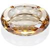 CDXHOME Posacenere in vetro cristallo, elegante portasigaro in cristallo dorato per la decorazione di tavolo da ufficio a casa e ufficio (oro, 4,7 pollici)