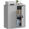 Vinsetto Armadietto Mobile Ripiano Regolabile Chiusura di Sicurezza per Casa Ufficio Garage Acciaio 80x40x92.5cm Grigio