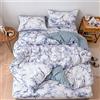 Treer Marmo Set Biancheria da Letto con Copripiumini e 1/2 Federe, Stile Nordico Reversibile Microfibra Coppia Singolo Doppio Ragazzi Ragazza Set Copripiumino (Marmo Blu,180x210cm)