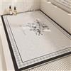 Surwin Tappetino da Doccia Antiscivolo, Moderno Stile Tappetino da Bagno in Luffa PVC, Morbida Tappeto Antiscivolo Lavabile Asciugatura Rapida Tappetino da Doccia (80x120cm,Fiore)