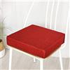 Treer-shop Cuscino per Sedia in Memory Foam, Treers -Cuscini Sedie Quadrati ? Supporto e Stabilità Perfetti Rivestimento Lavabile per Sedia da Ufficio e Sedia a rotelle (Rosso Mattone,40x40x8cm)