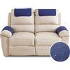 FANSU Copribraccioli Fodera Per Bracciolo del Divano, Fodera Per Poggiatesta Per Sedia Reclinabile, Fodera Per Poltrona Impermeabile con Tasche, 2 Posto Copripoltrona Relax (2 Posto,Blu scuro)
