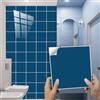 Hixingo Piastrelle Adesive Cucina Bagno Tinta Unita 20 Pezzi Mattonelle Adesive Cucina Piastrelle Bagno Adesivi PVC Pannelli Decorativi per Mobili e Pareti (Blu Lago,20x20cm)