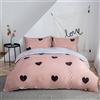 Morbuy Set Copripiumino Una Piazza e Mezza 200 x 200cm e 2 Federe, Sacco Copripiumino Reversibile Ragazza in Microfibra con Motivo di Carino, Copri Piumone Traspirante, Love Mountain