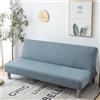 Hixingo Copridivano Senza Braccioli Lavabile, Copridivano 3 Posti Tinta Unita Semplice Antiscivolo, Copri Divano Elasticizzato Fodera per Divano Letto Clic Clac (M:150-190cm,Grigio Blu)