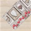 IlGruppone Tappeto Cucina Antiscivolo Made in Italy Passatoia Antimacchia Multiuso Corridoio Soggiorno Lavabile in Lavatrice - BoxCuori - 50x300cm