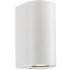 Dopastore Applique da Parete Attacco 2xGU10 Per Esterno e Soggiorno Camere Design Effetto Tubolare Doppia Emissione di Luce Porta Faretto da Parete Stile Moderno Impermeabilità IP65 (Bianco)