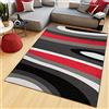 TAPISO Maya Tappeto Soggiorno Pelo Corto Design Moderno Motivo Astratto Ondato Onde tonalità Rosso Grigio Camera da Letto Cameretta Ufficio Salotto Oeko-Tex 200 x 250 cm